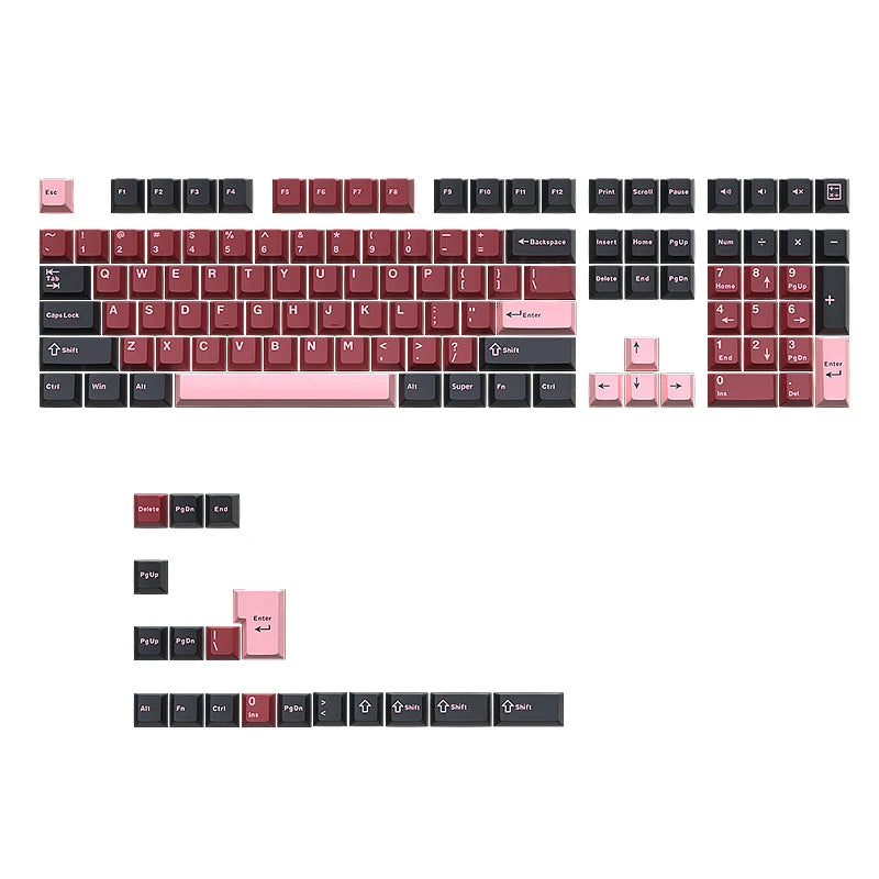 126 Keys Double Shot PBT Cherry Keycaps Mechanical Game Keyboard