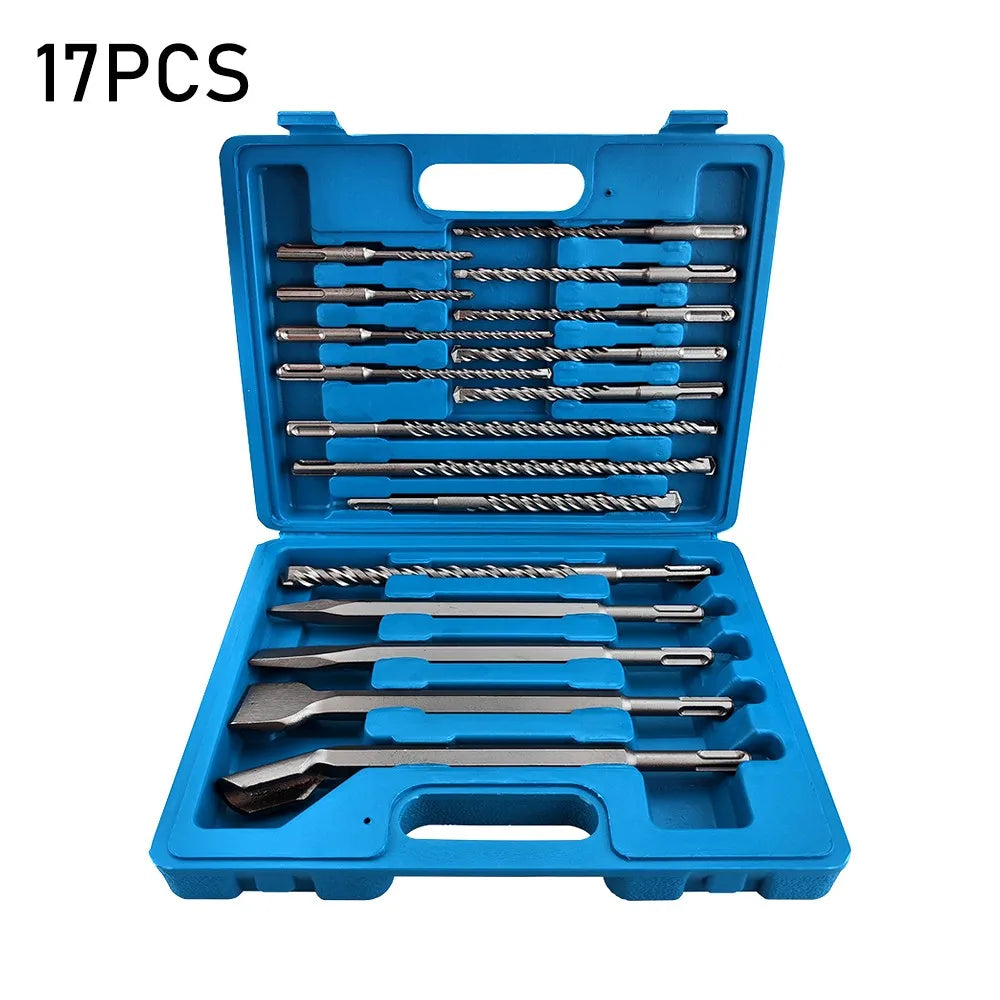 SDS Plus Drill Bit Set — 17-Piece 110mm to 250mm for Electric Hamme