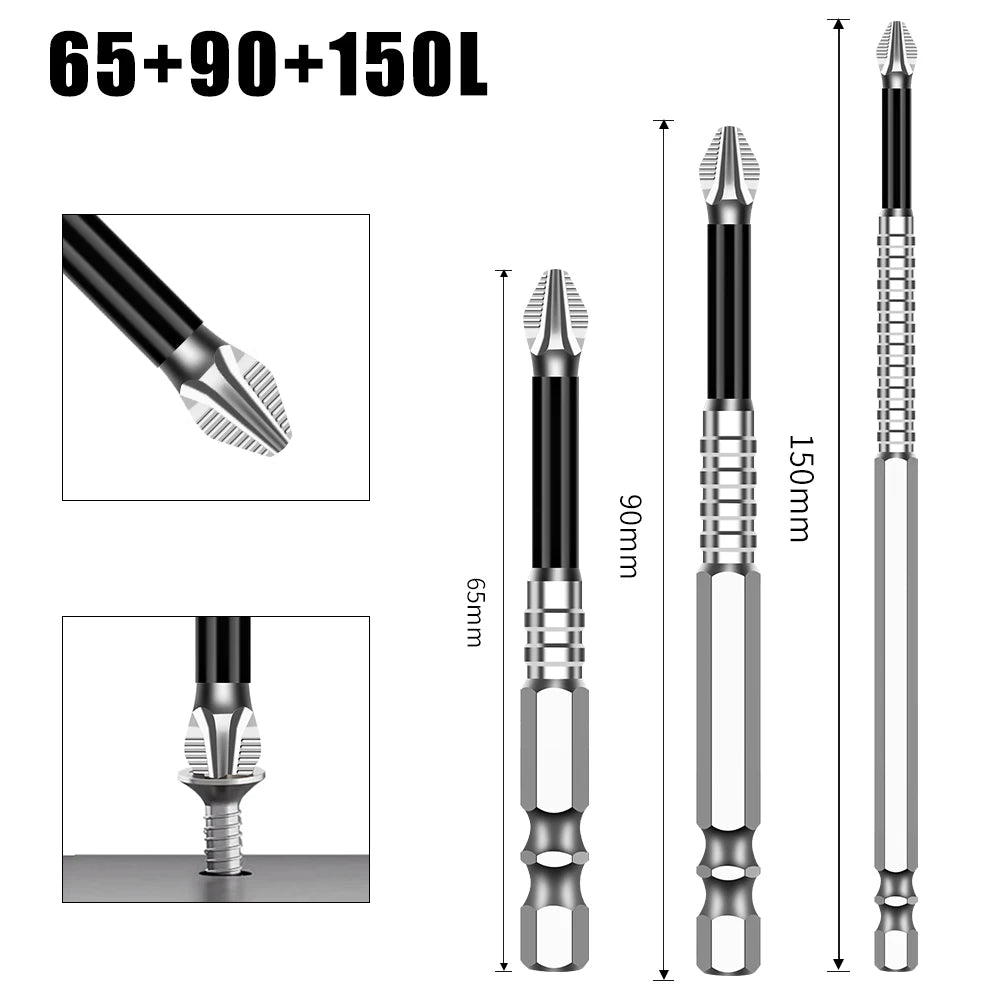 K5 S2 Steel Magnetic PH2 Phillips Screwdriver Bits — Non-Slip Series