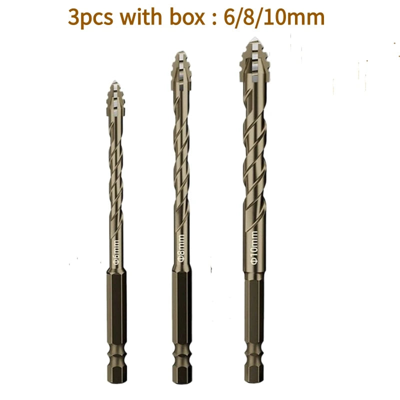 Four-Edge Serrated Drill Bit Set — 5, 6 or 7-Piece for Glass, Tile
