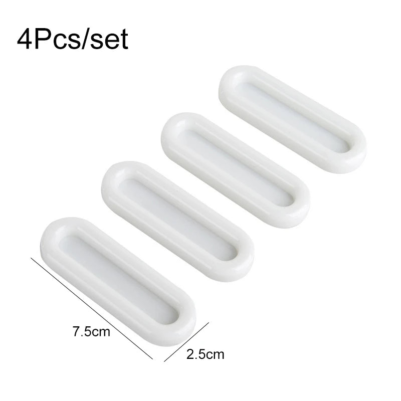 4Pcs Self-adhesive Door Knobs Oval Door Handles for Interior Doors