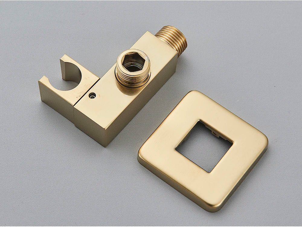 Poiqihy Chrome Shower Head Holder Handheld Shower Spray Bracket Wall