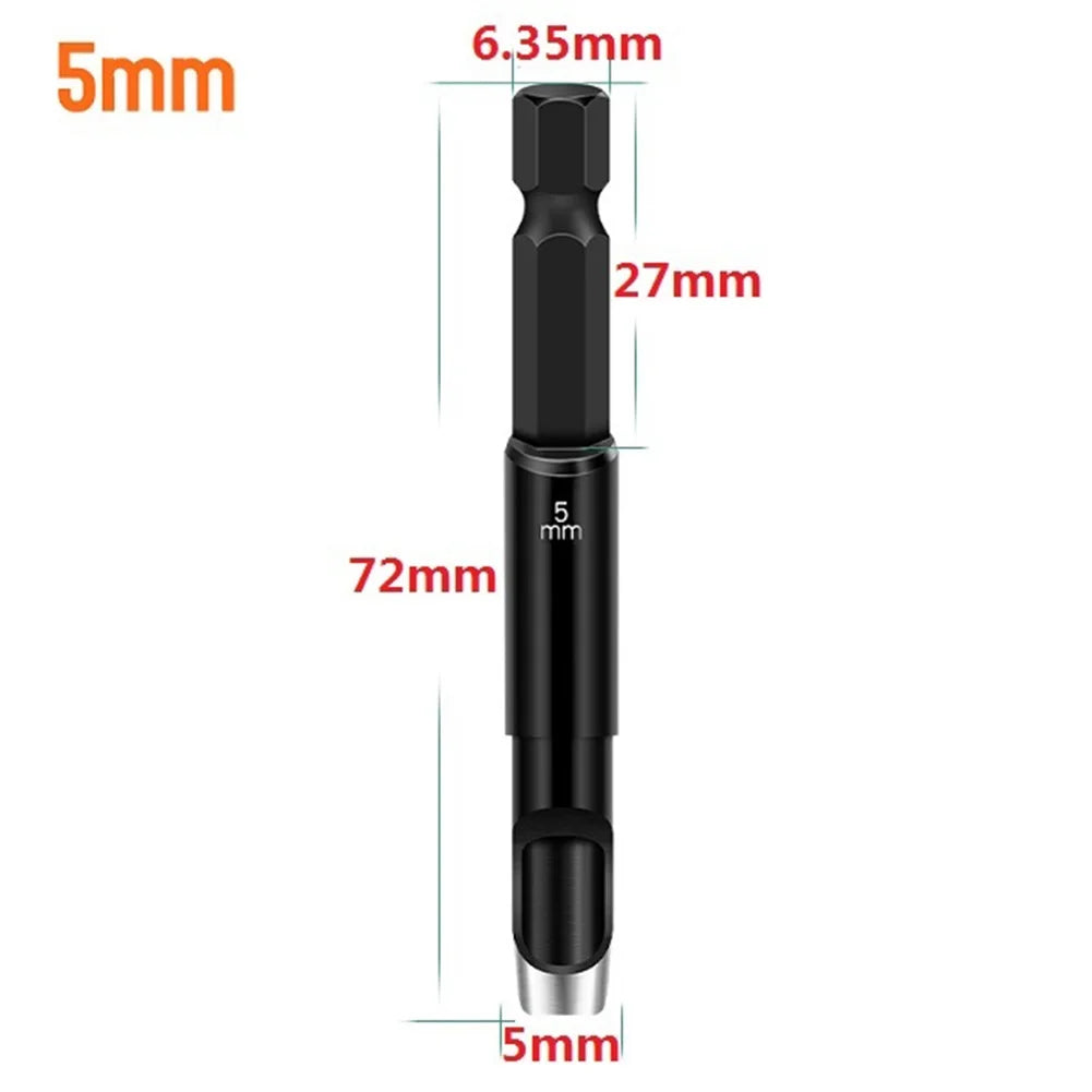1/5pcs Leather Craft Hollow Hole Punches Hex Shank Adapter Hollow