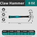 AMR Claw Hammer 8OZ/12OZ/16OZ Claw Framing Hammer with High-carbon