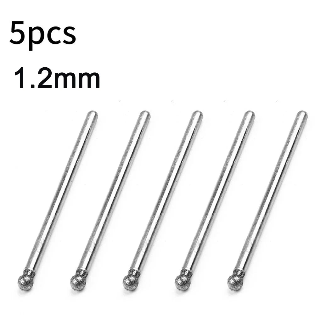 5Pcs 0.5mm-8mm Diamond Round Burring Sanding Drill Bit Cutting