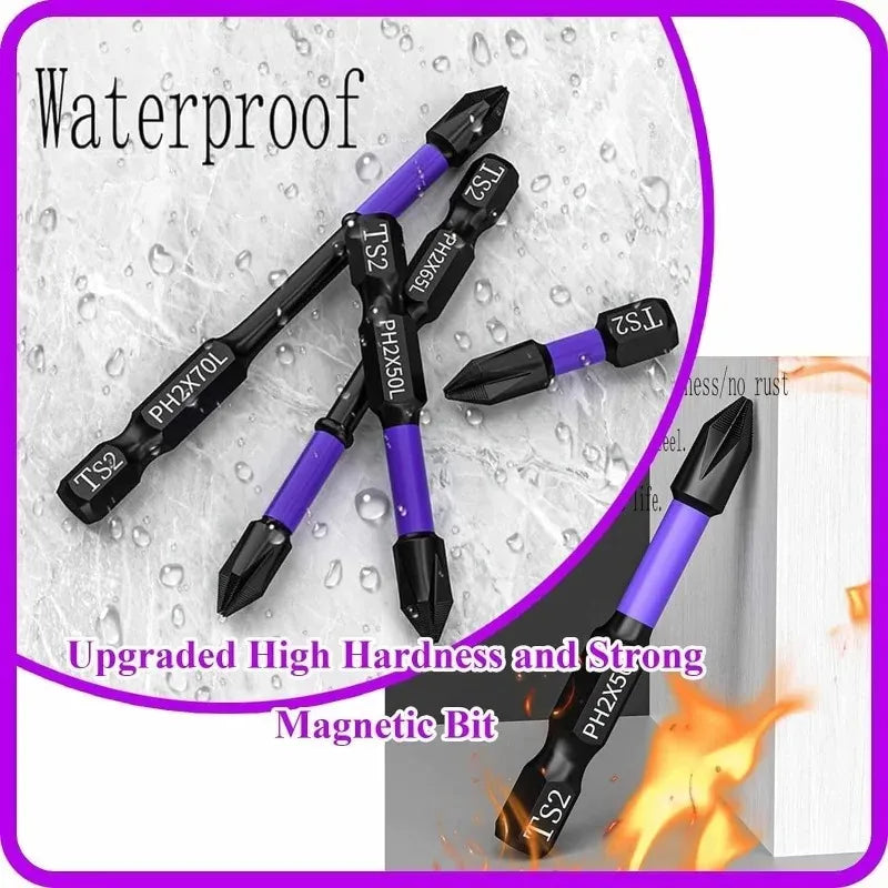 Strong Magnetic Impact Bit Anti-Slip Long Screwdriver Drill Hex Shank