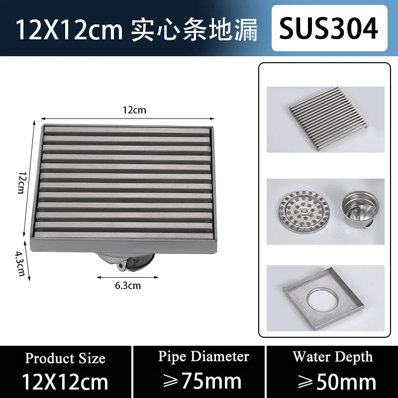 Brass Shower Drain Bathroom Floor Drain Washing Machine Waste Drain