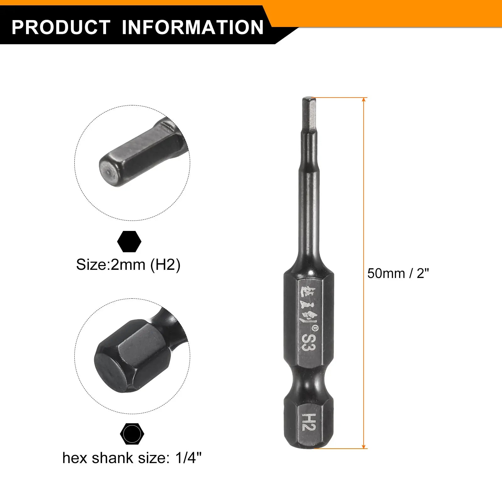 10/15pcs H1.5 H2 H2.5 H3 H4 H5 H6 H8 H10 Hex Head Wrench Drill Bit
