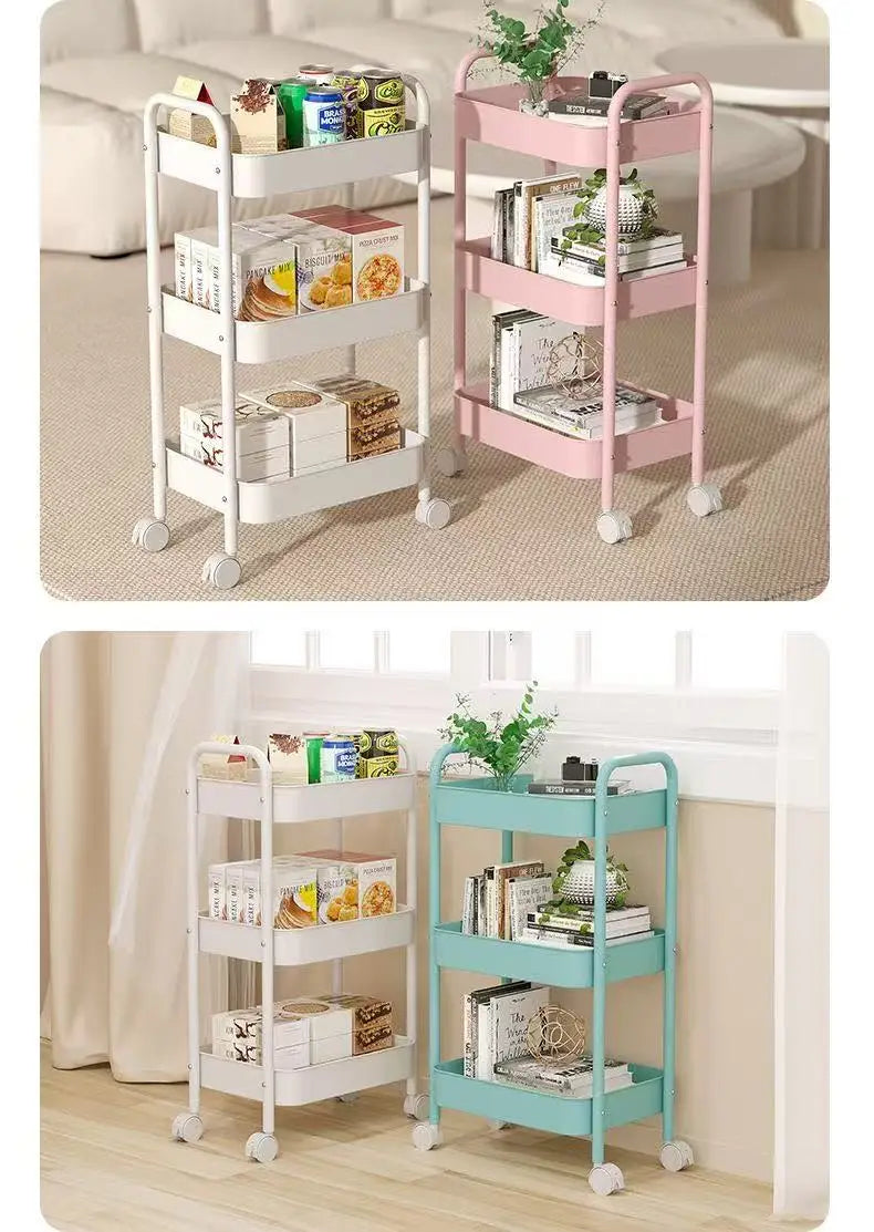 Small Trolley Multi-Layer Mobile Storage Rack