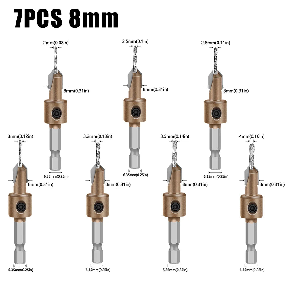 Woodworking Blind Hole Drill Bit — Alloy Countersink Cone Drill for