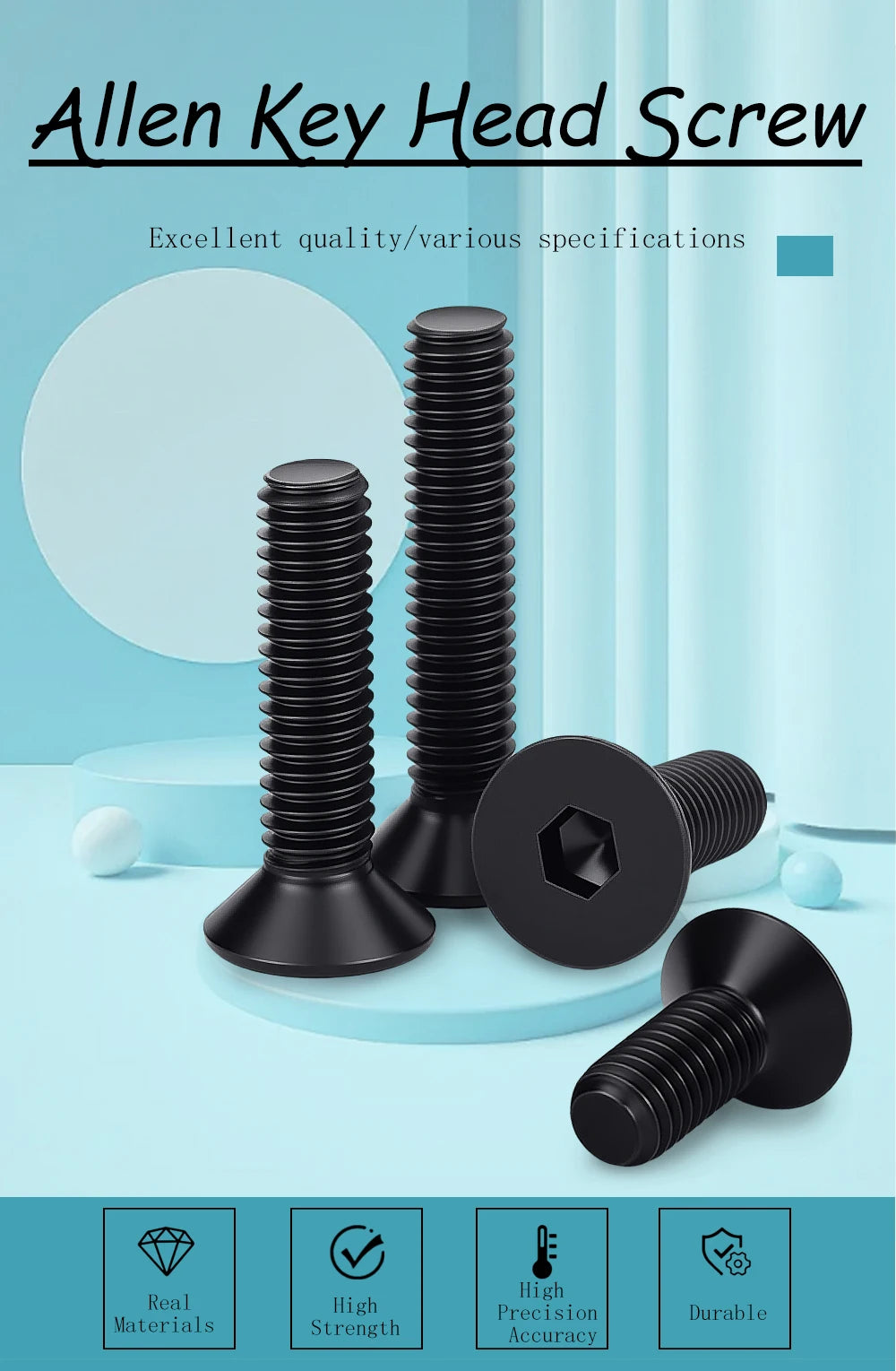 DIN7991 Hexagon Hex Socket Head Flat Countersunk Allen Bolt Screw
