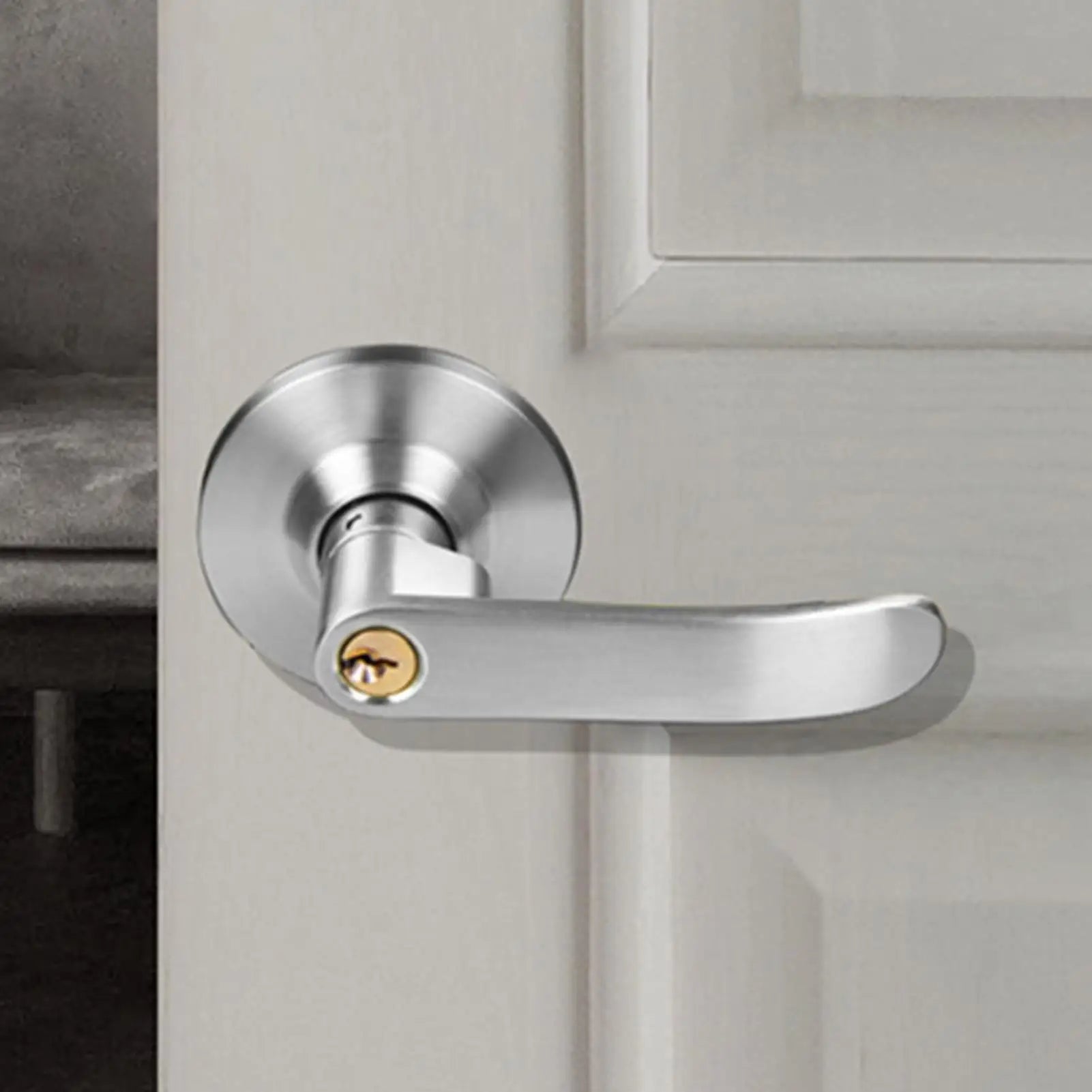 Stainless Steel Interior Door Lever Lock Set: Privacy Knob Handle