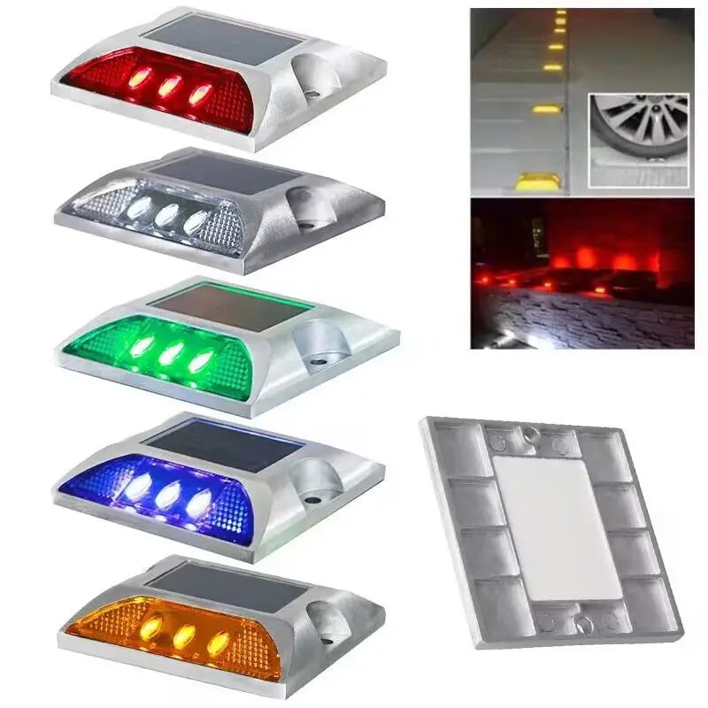 LED Solar Power Ground Marker Lights Waterproof Driveway Road Highway