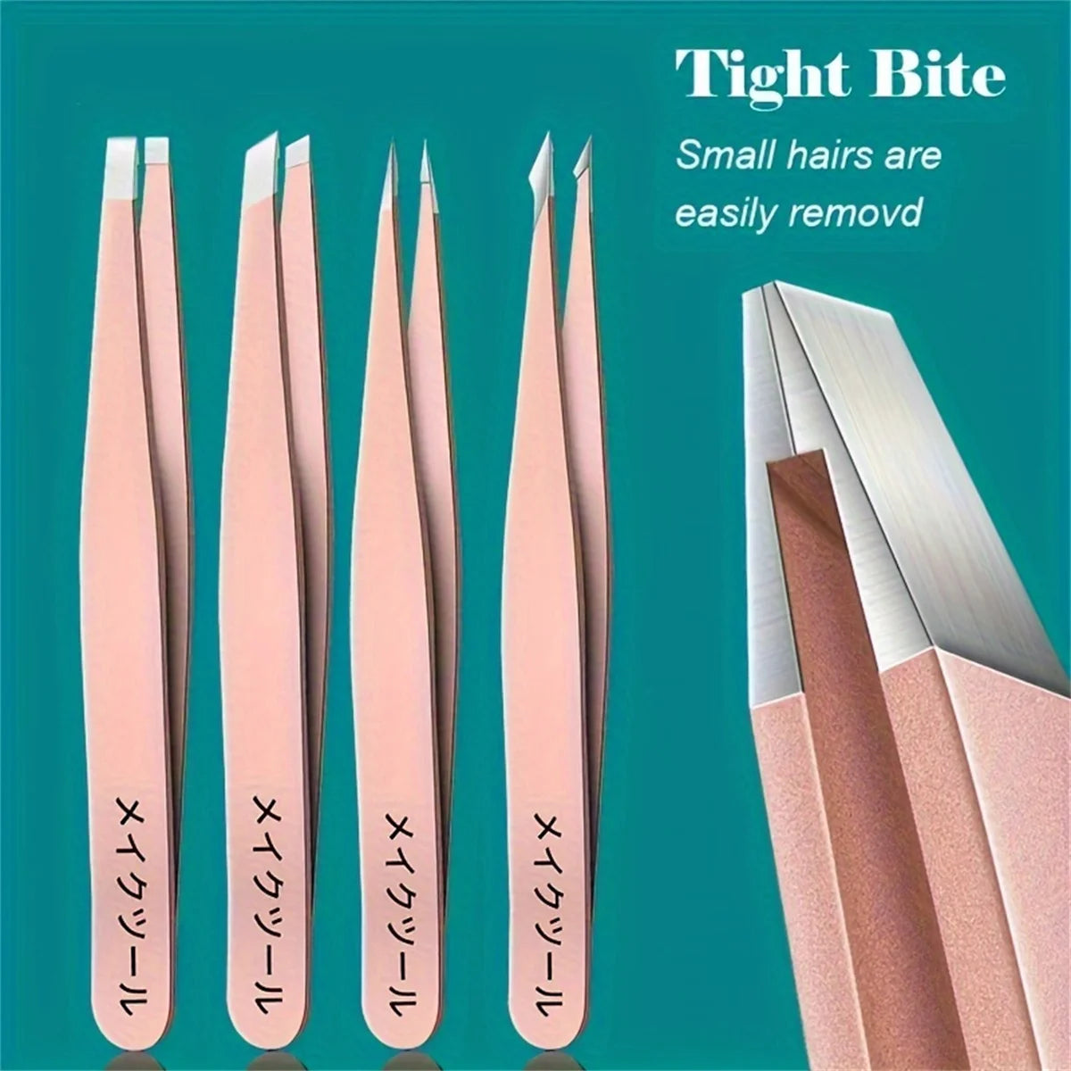 4pcs Set Professional Eyebrow Hair Removal Splinter Tweezers Set