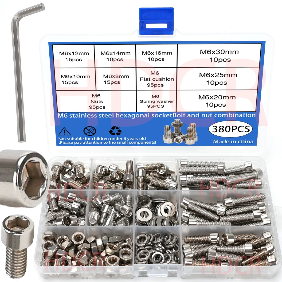 600pcs Stainless Steel Hex Socket Head Nuts and Bolts Set - M3, M4