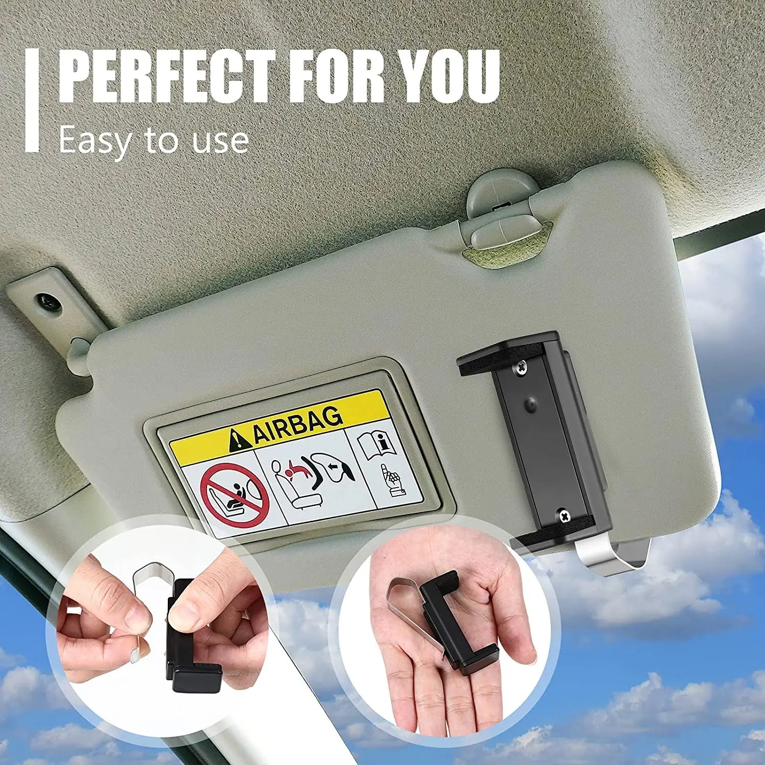 Garage Remote Car Sun Visor Clip Holder Adjustable 47-70mm Gate
