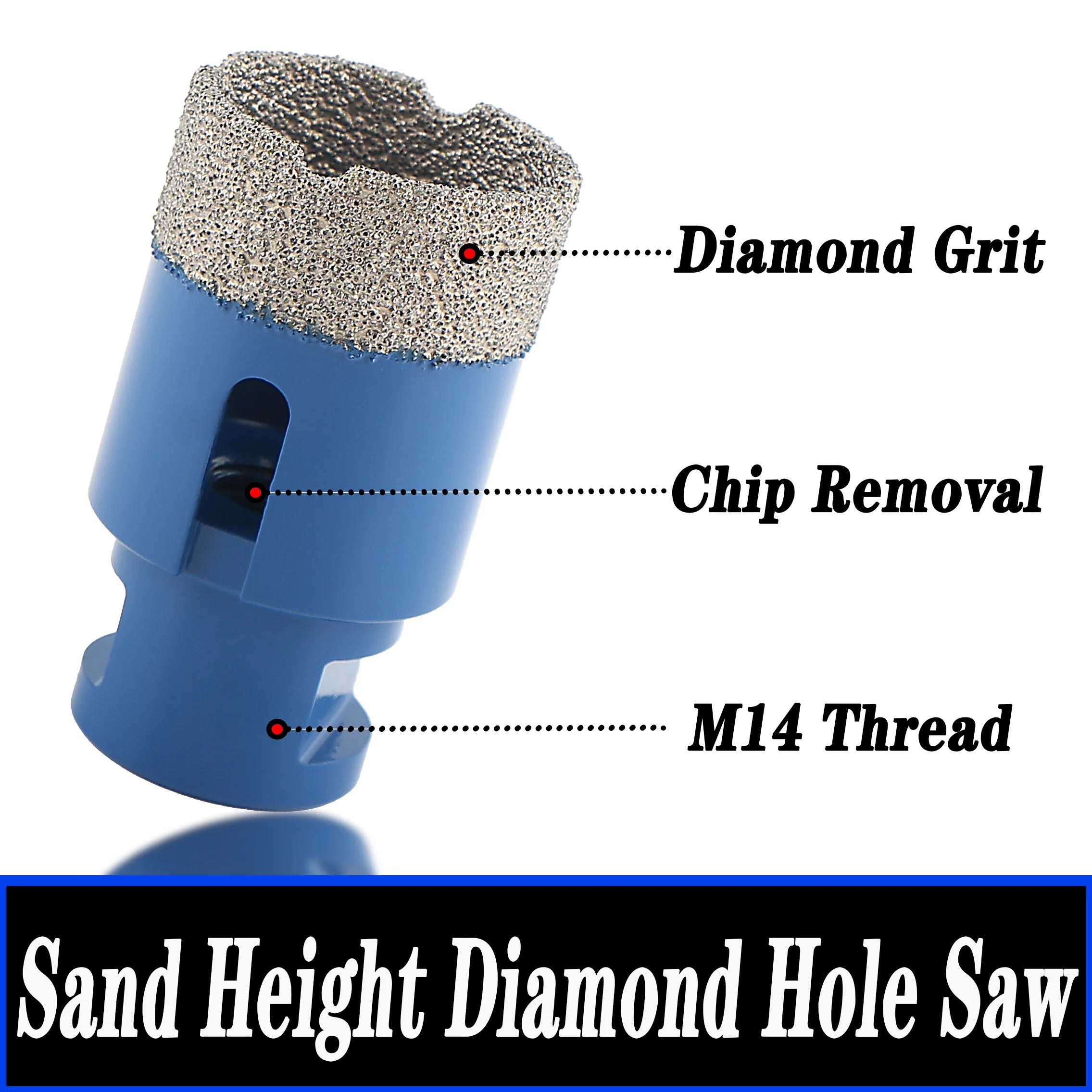 M14 Thread Vacuum Brazed Dry Diamond Drilling Core Bit 6-120mm For