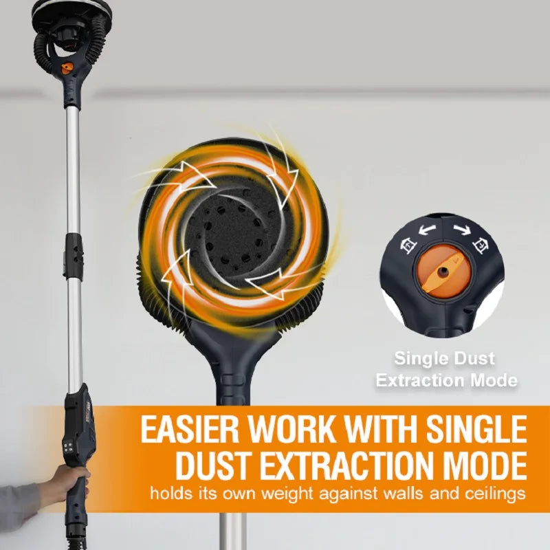 MAXXT 400W Drywall Sander Machine Brushless Motor Led Light 180° Flex
