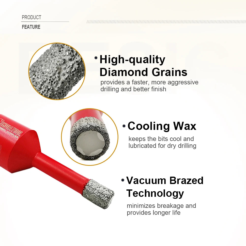 SHDIATOOL 1pc Diamond Drilling Core Bits M14 Thread Porcelain Tile