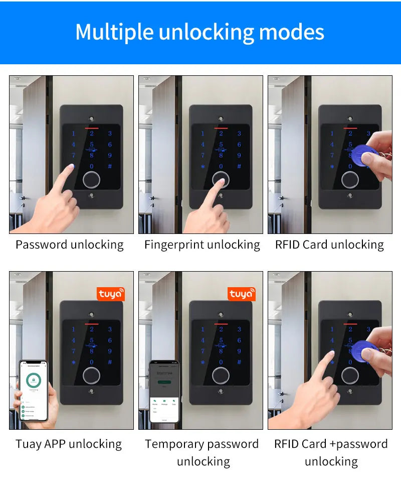 Tuya Wifi Standalone Fingerprint Access Control Keypad Metal