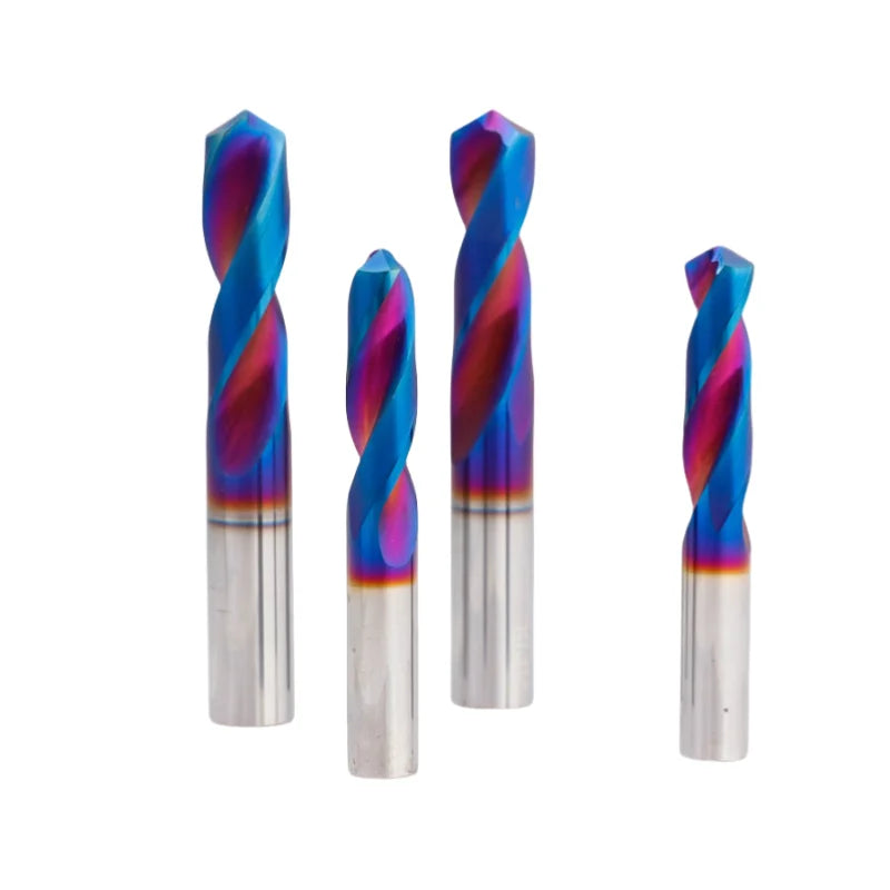 HRC70 Solid Carbide Twist Drill Bit Blue Coated 1mm-17.9mm CNC NC