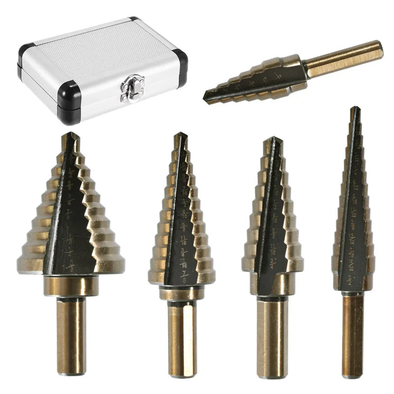 5-in-1 multi-step drill bit, high-precision drilling step drill bit