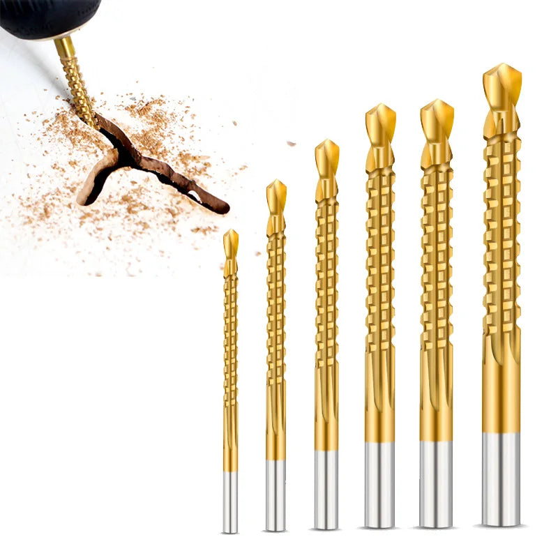 6/3Pcs HSS Twist Drill Bits Set 3-8mm Serrated Grooving Cutting Tap...