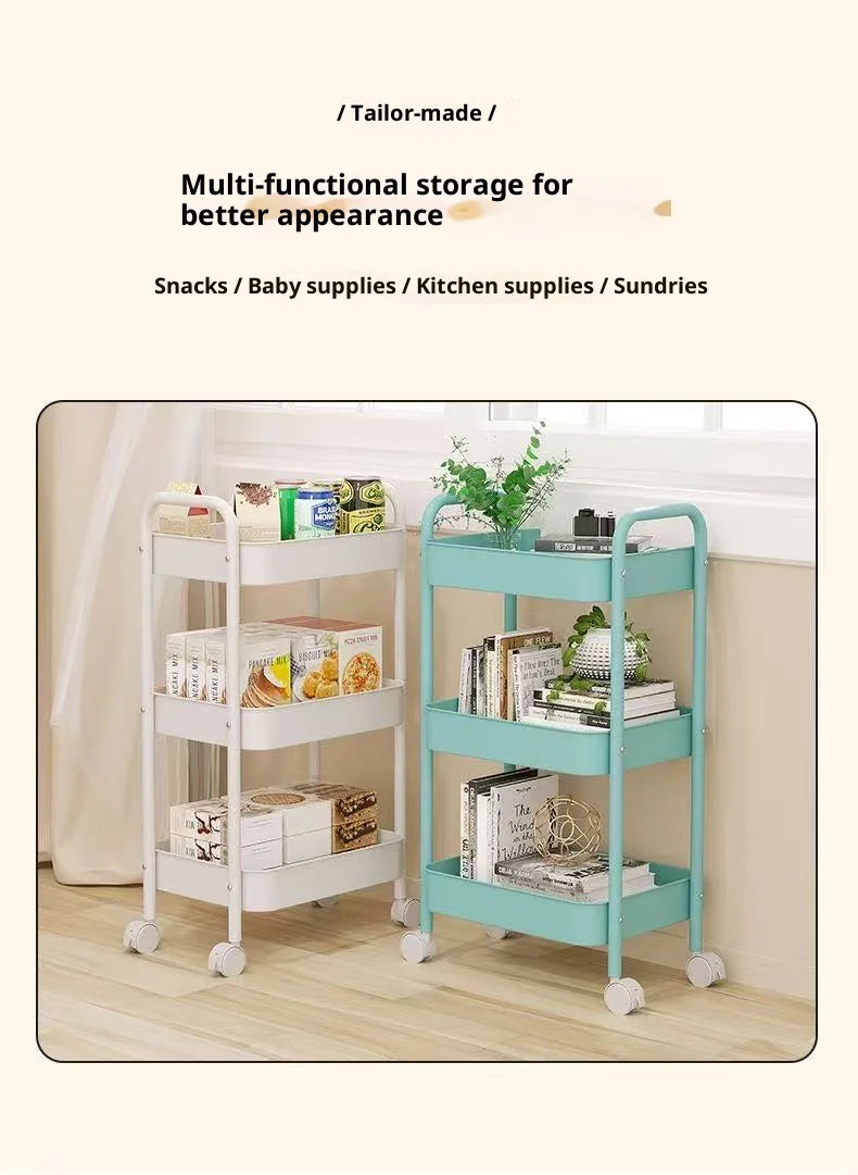 Small Trolley Multi-Layer Mobile Storage Rack