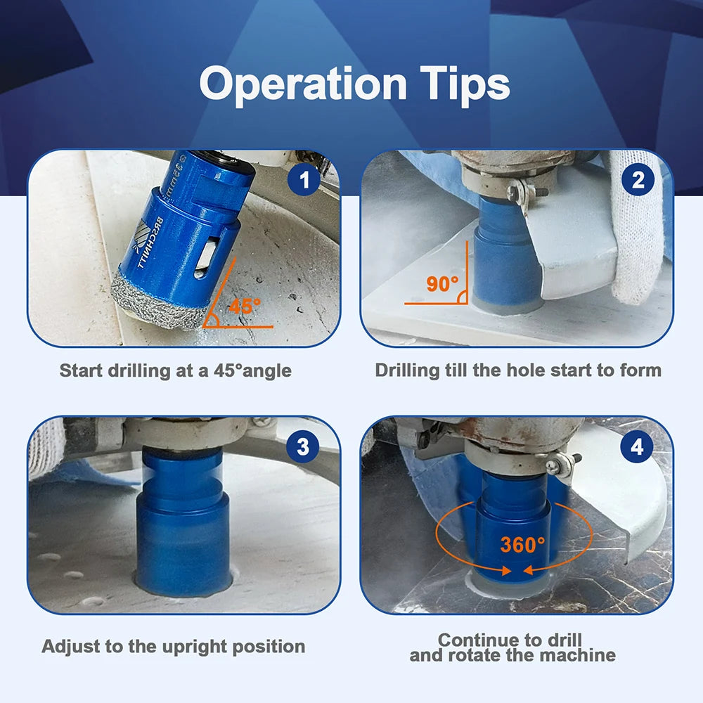 BRSCHNITT Drills Bit 30mm Porcelain Tiles Cutter Drilling Hole Saw