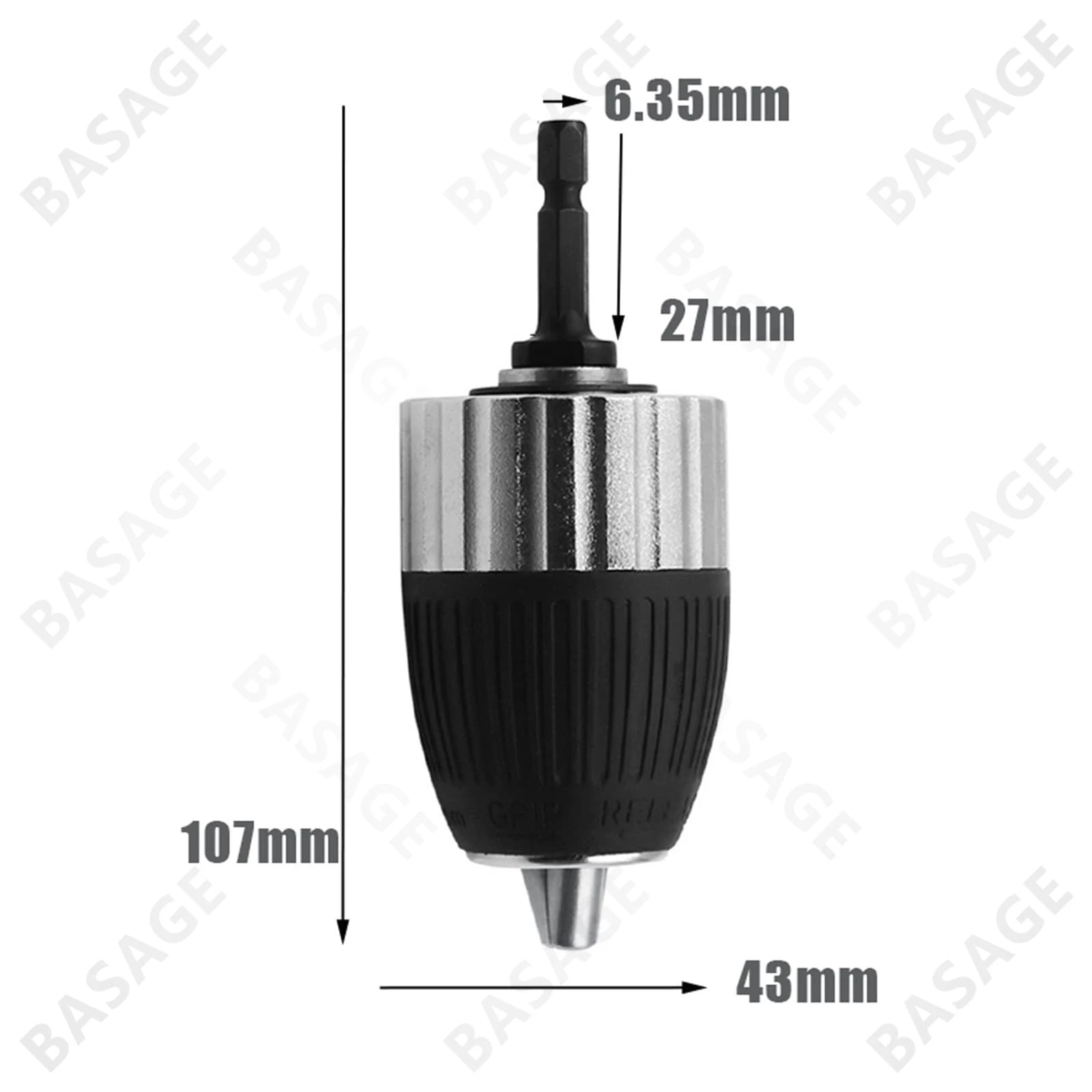 1.5-13mm Electric Drill Chuck Keyless Self-locking 3/8-24UNF Driver