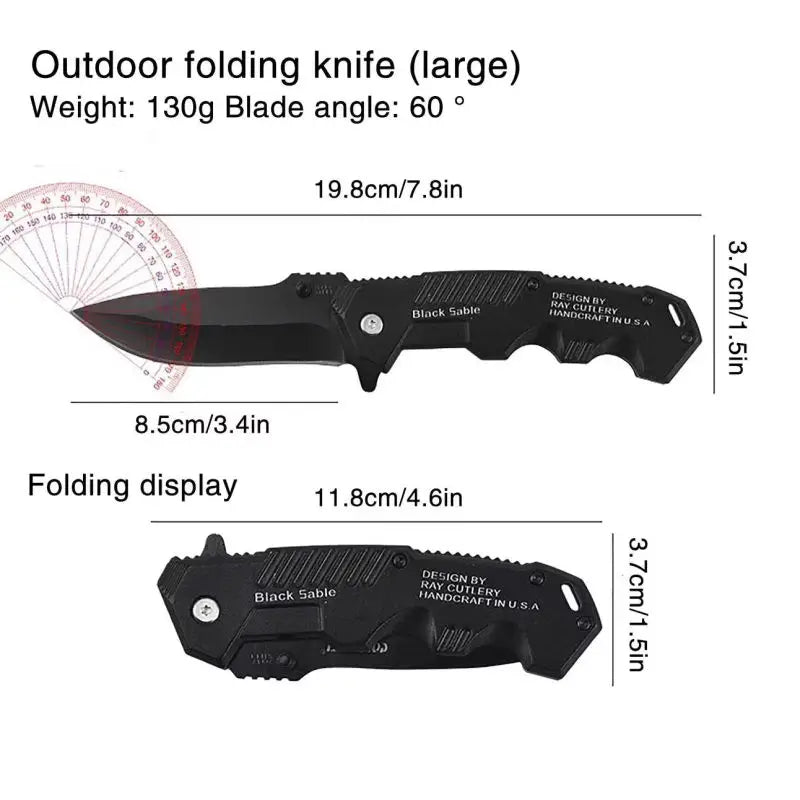 Portable Multifunctional Folding Survival Knife with Sharp Pocket