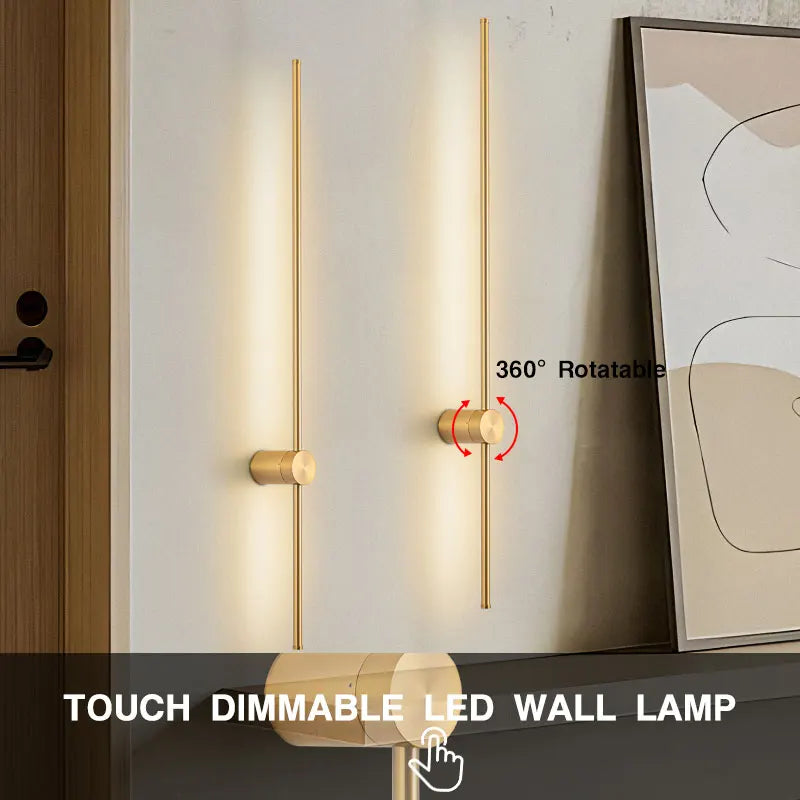 Indoor Dimmable LED Wall Lamps for Bathroom Bedroom 360° Rotatable