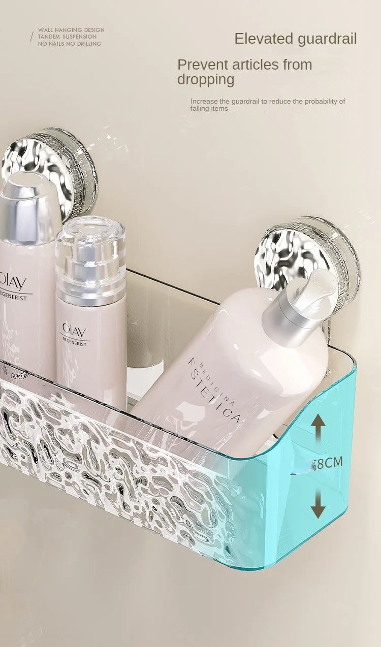 Acrylic Shelf Bathroom Rotating Suction Cup Shelf Kitchen Vanity No
