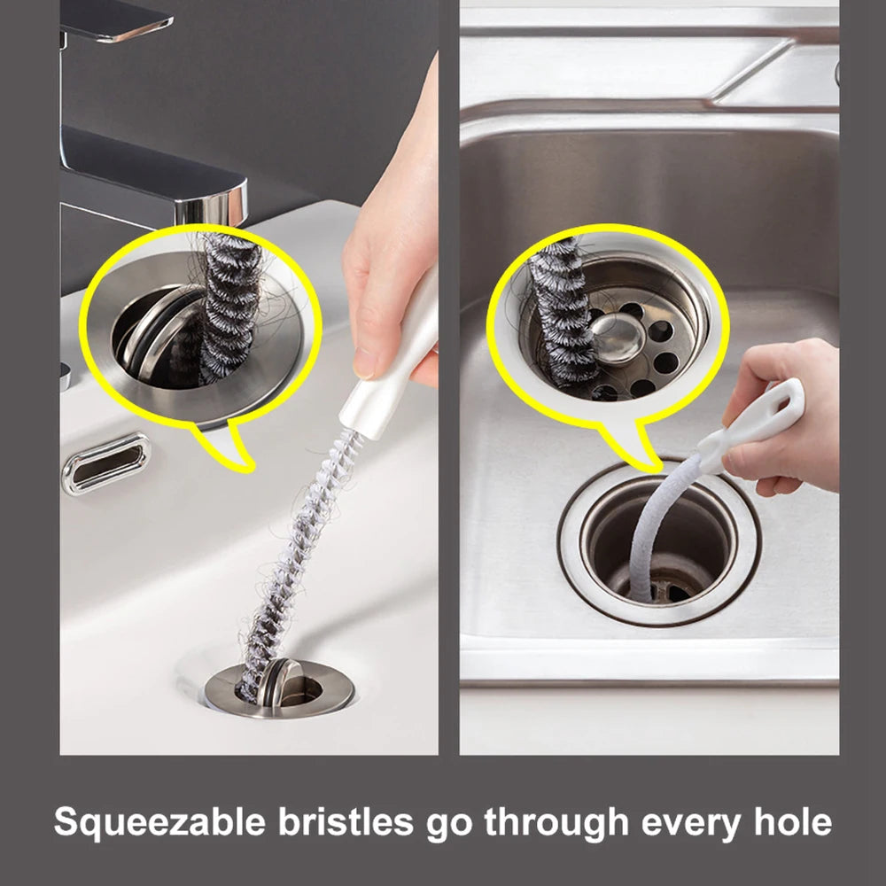 Pipe Dredging Brush Bathroom Hair Sewer Sink Cleaning Brush Drain