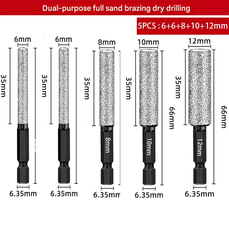 10/4/1PCS Dry Diamond Milling Drill Bits Enlarging Hole Dry Drilling
