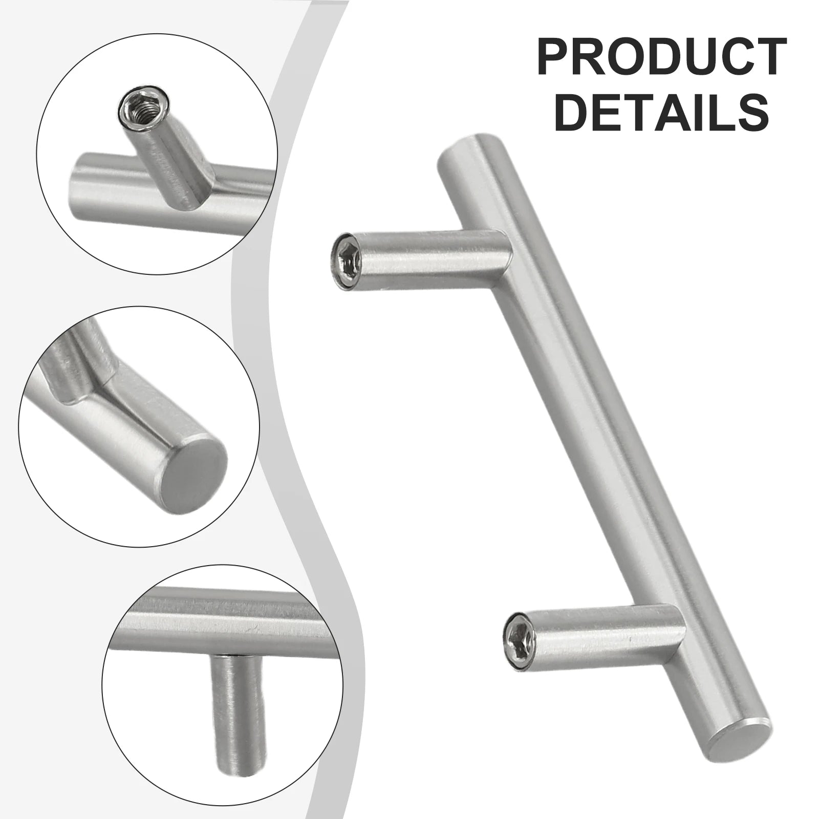 2-14 Inches Handles Stainless Steel Silver T-Type Drawer Cabinet