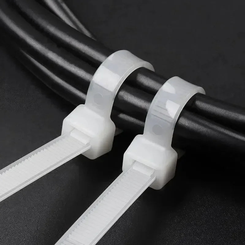1000/100Pcs Nylon Cable Ties Self-locking Cord Ties Straps Adjustable