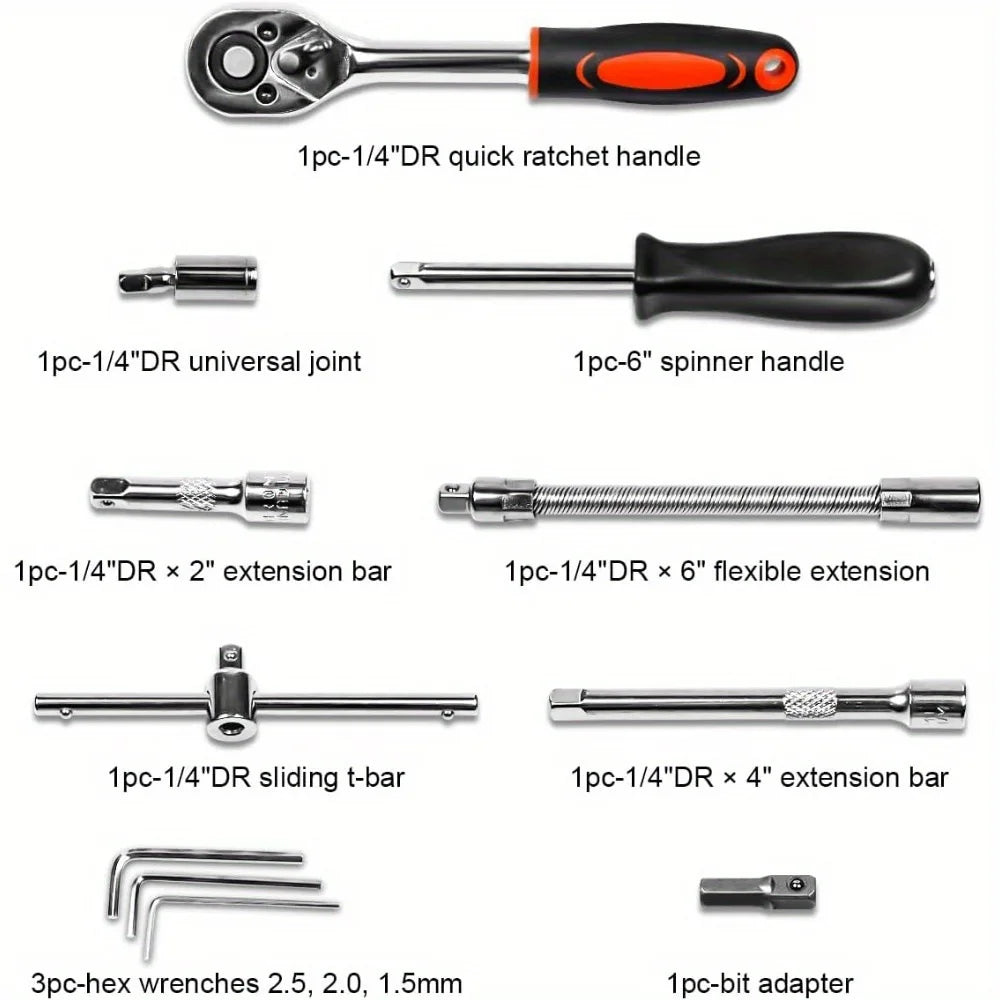 2025 New 46-piece Auto Repair Combination Ratchet Wrench Auto