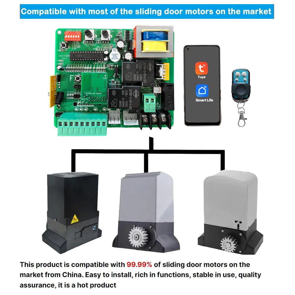 220V-230V AC Tuya Wifi mobile Control Sliding Gate Opener Motor