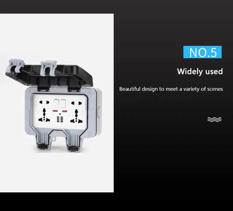 International Universal IP66 USB Wall Outdoor Waterproof Switch