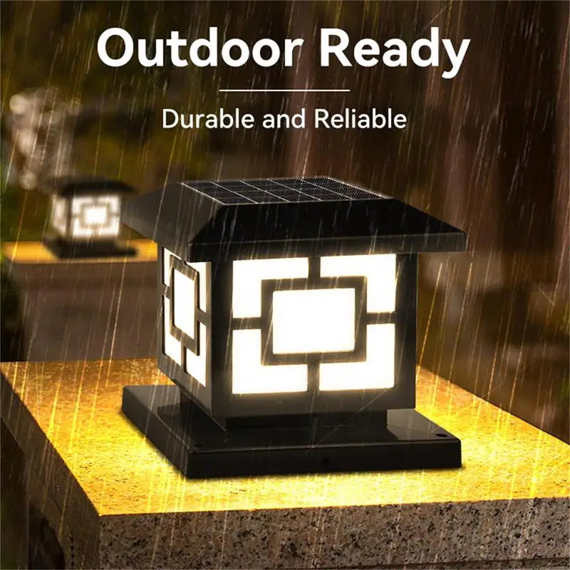 Timed LED Solar Outdoor Light Pillar Solar Lights Waterproof Thick