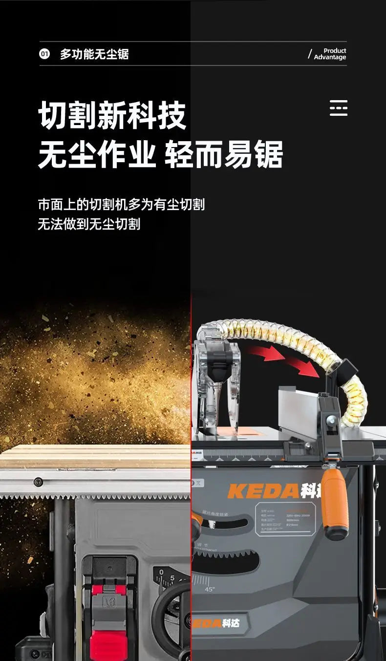 High-Precision Dust-Free Push Table Saw – Extendable Woodworking Bench