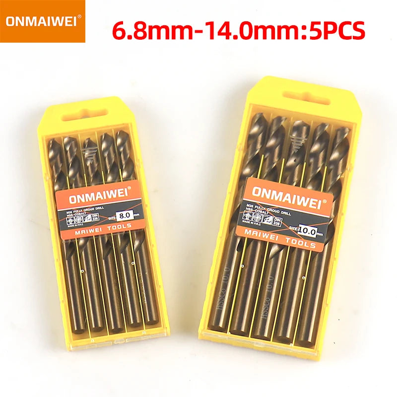 5-10pcs 1-13mm HSS M35 Cobalt Twist Drill Bit Set Solid Tungsten Bits