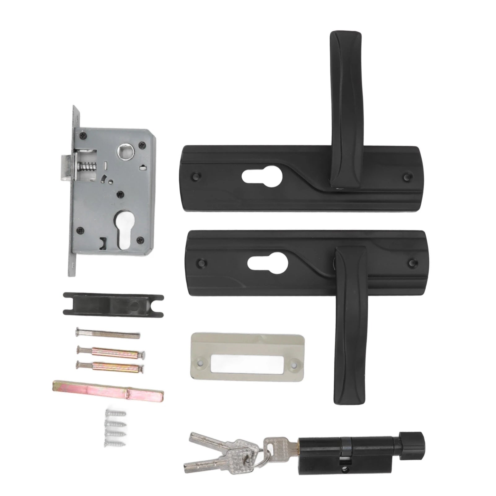 Door Handle Lock Keys Set Black Bedroom Door Lock Set Thickened