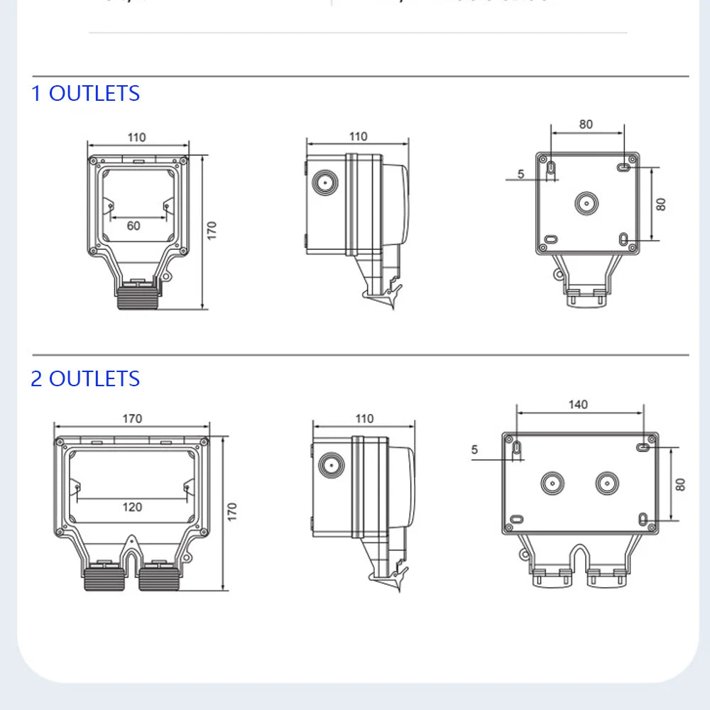 Tuya Power IP66 Outdoor Socket AU CN ARG Wifi Smart Waterproof Socket