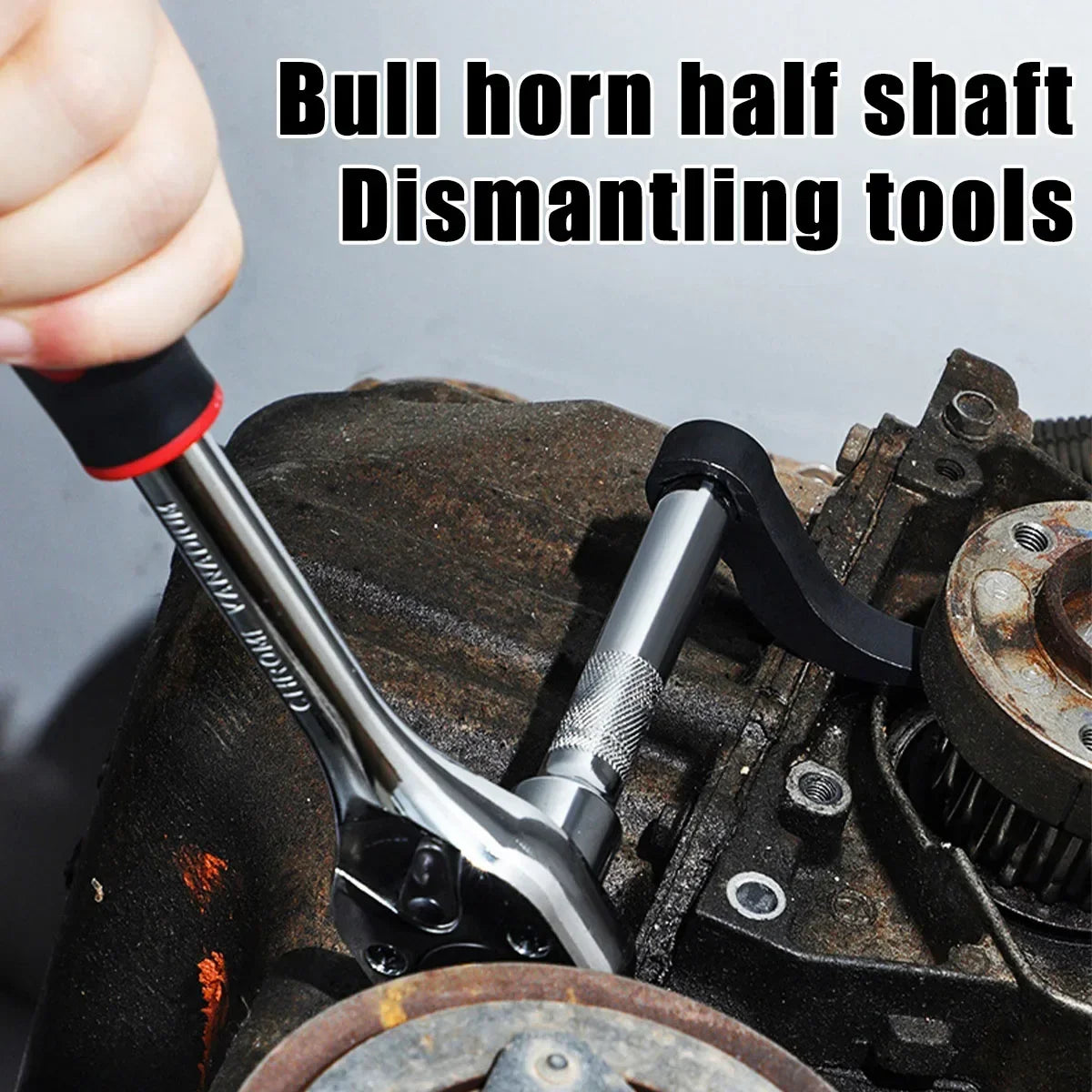 2Pcs Car Angle Type Half Axle Disassembly Tool Drive Pry bar Adapter