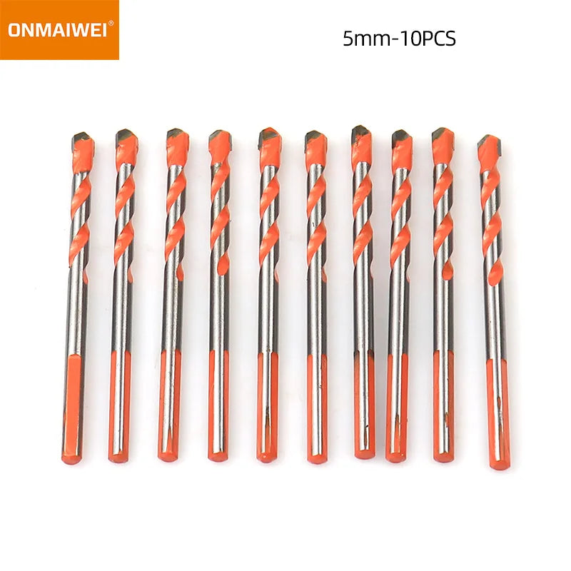 Tungsten Steel Triangle Tile Drill Bit — 3mm to 12mm for Concrete,