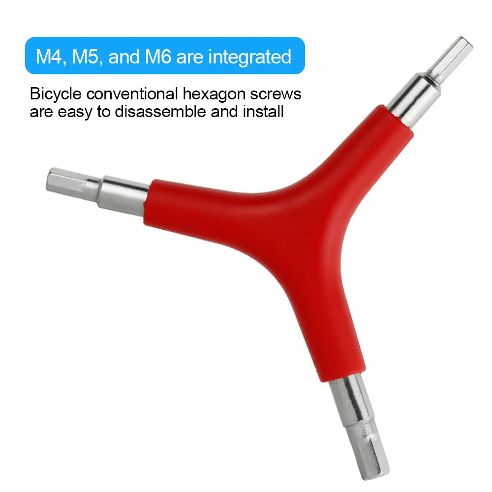 Hex Wrench Y-Type 3 Way 4/5/6mm Spanner Bicycle Repair Tools