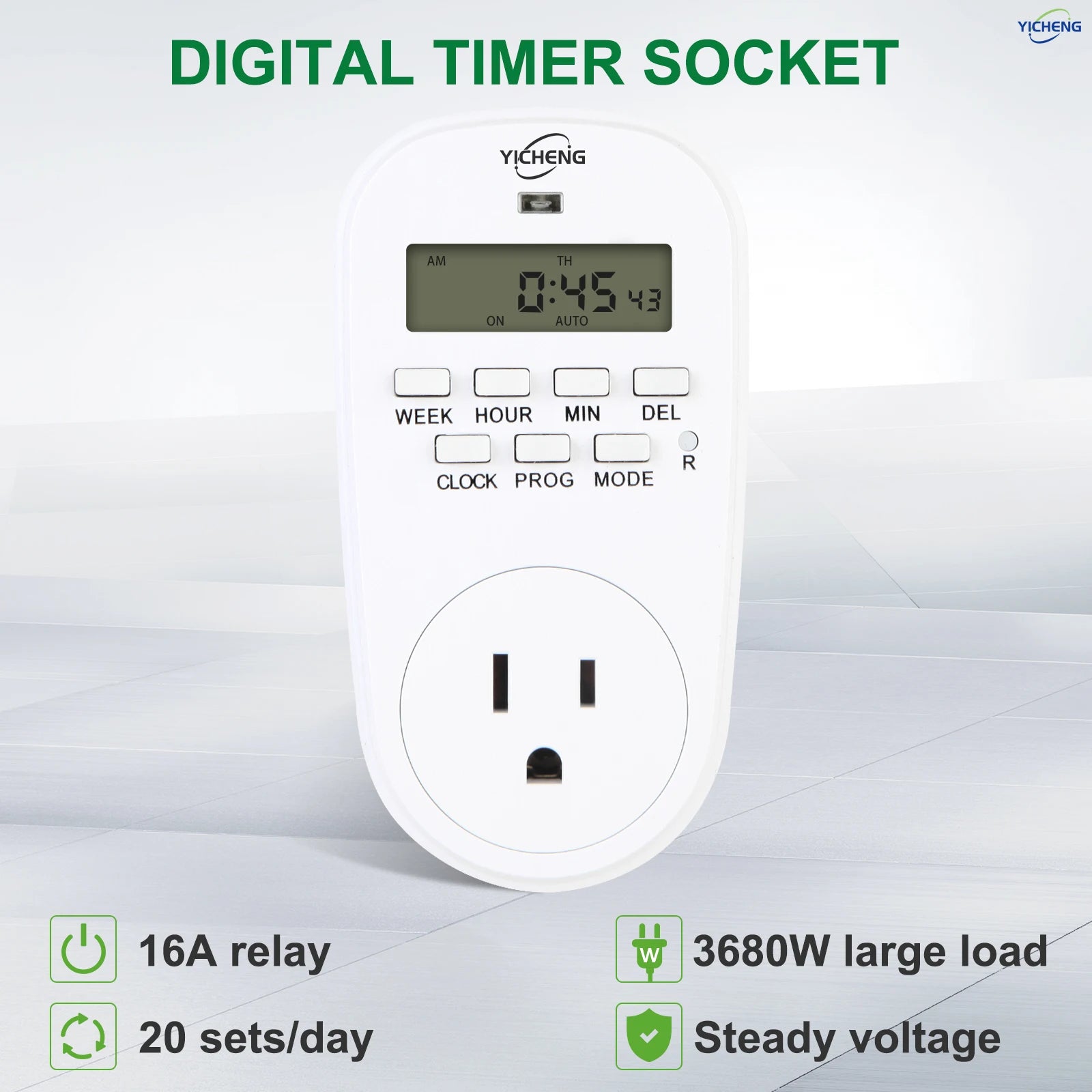 Countdown Timer Power Switch – 20 Daily Programs, Unlimited Weekly