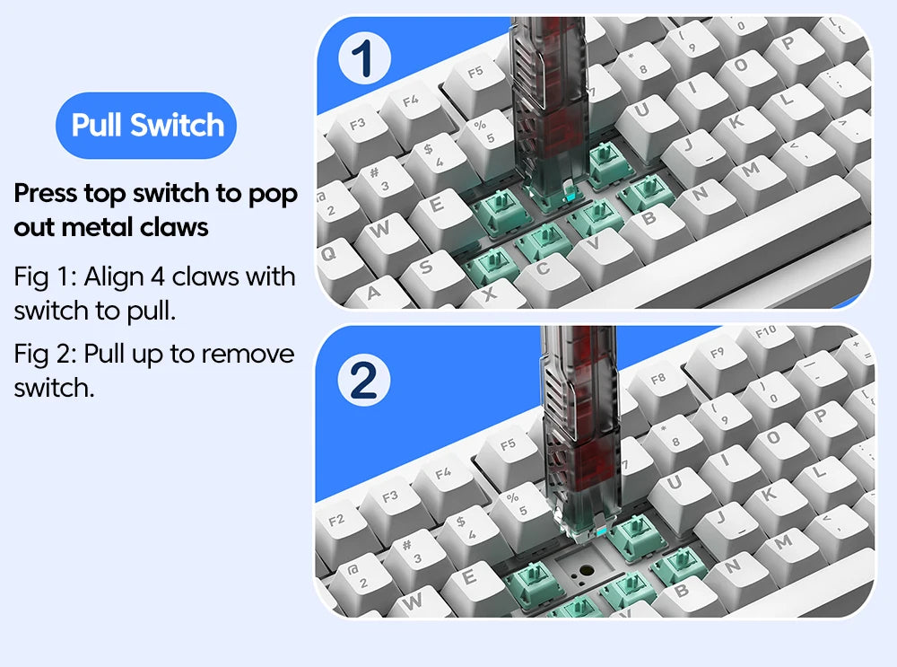 Elough 2 in 1 Keyboard Keycaps Switch Puller Opener Universal Keycap